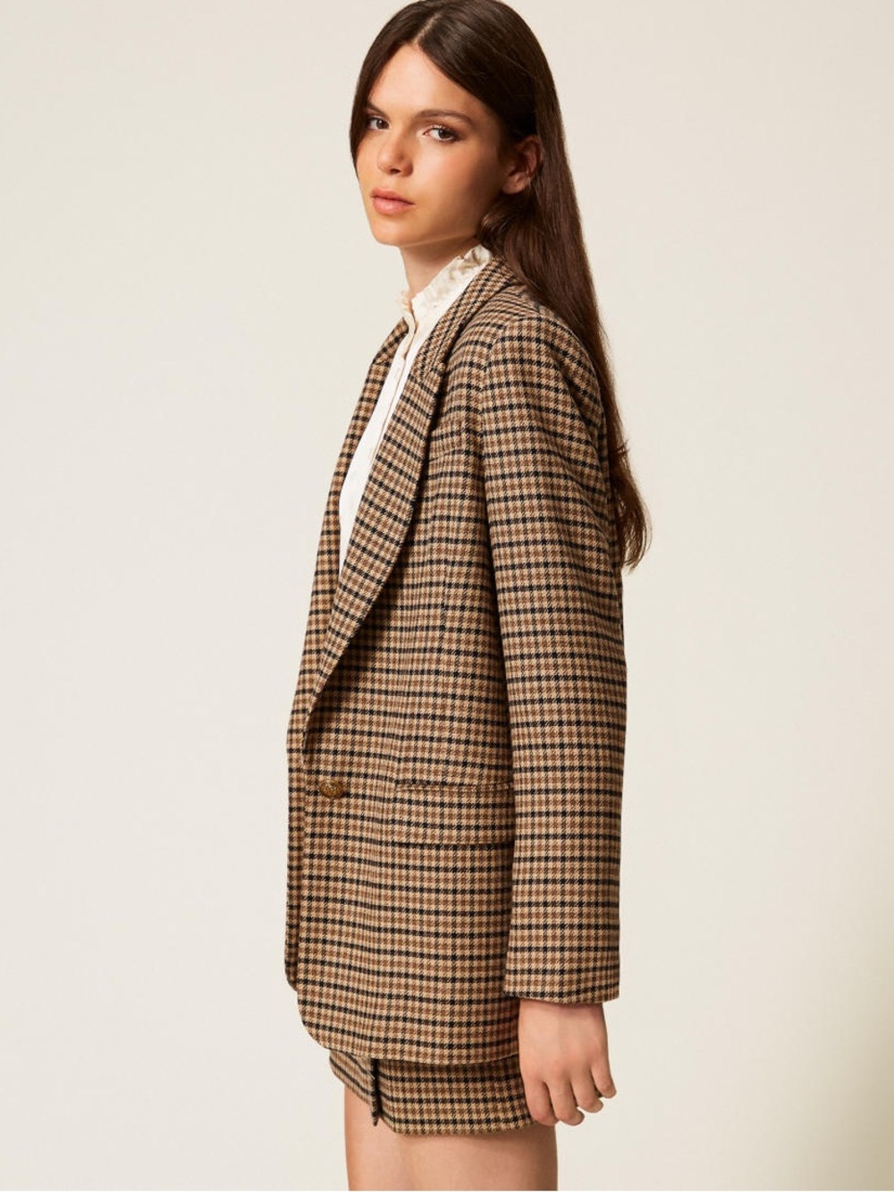 Old Navy Houndstooth Blazer in Black and Tan